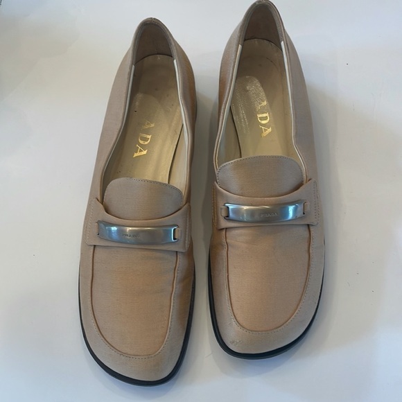 Prada Y2K 90’s vintage satin square toe loafers 38.5 - Picture 1 of 14